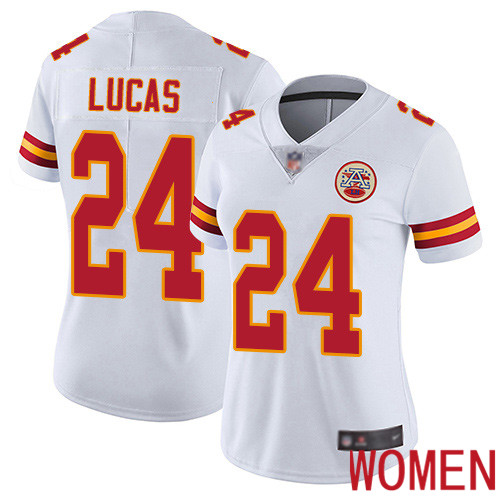 Women Kansas City Chiefs #24 Lucas Jordan White Vapor Untouchable Limited Player Football Nike NFL Jersey